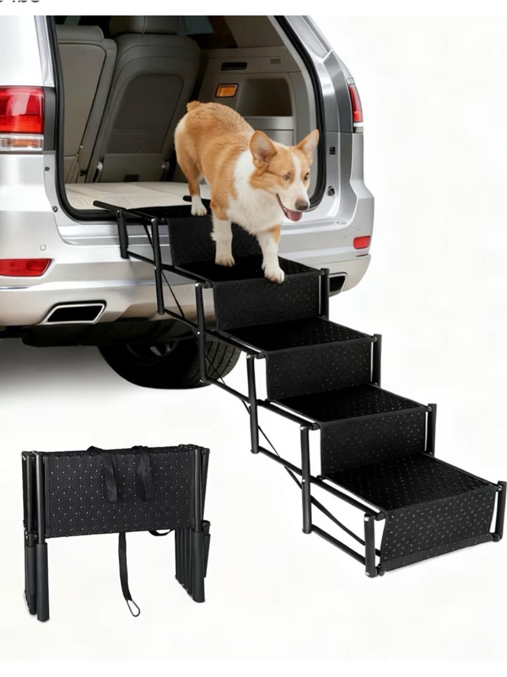 Foldable 5 Stairs Dog Steps Portable Up to 100lb